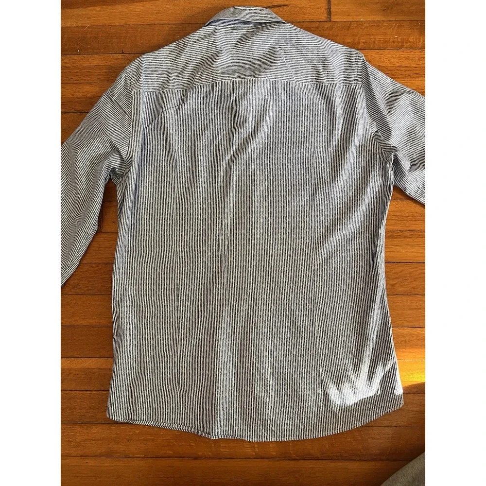 Versace Collection Men Trend Fit Button Up Dress Shirt Striped 15.5/39 - Picture 7 of 7